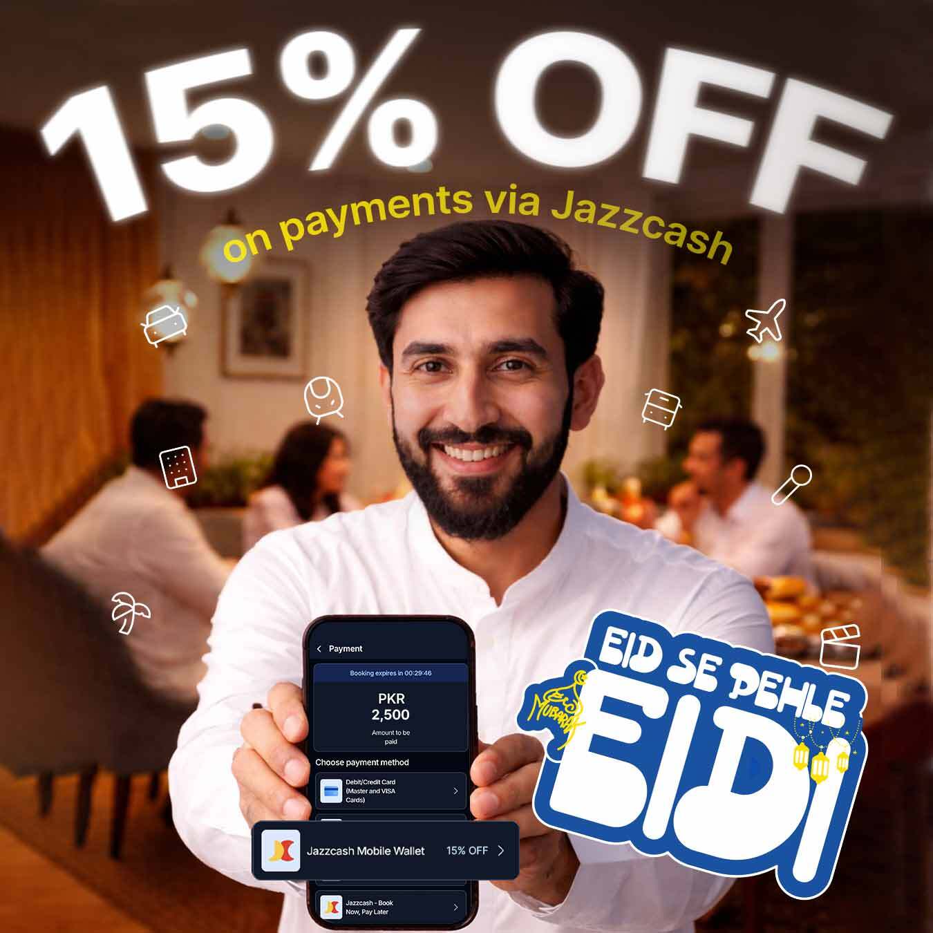 15% OFF on Payments via JazzCash 15% OFF on Payments via JazzCash