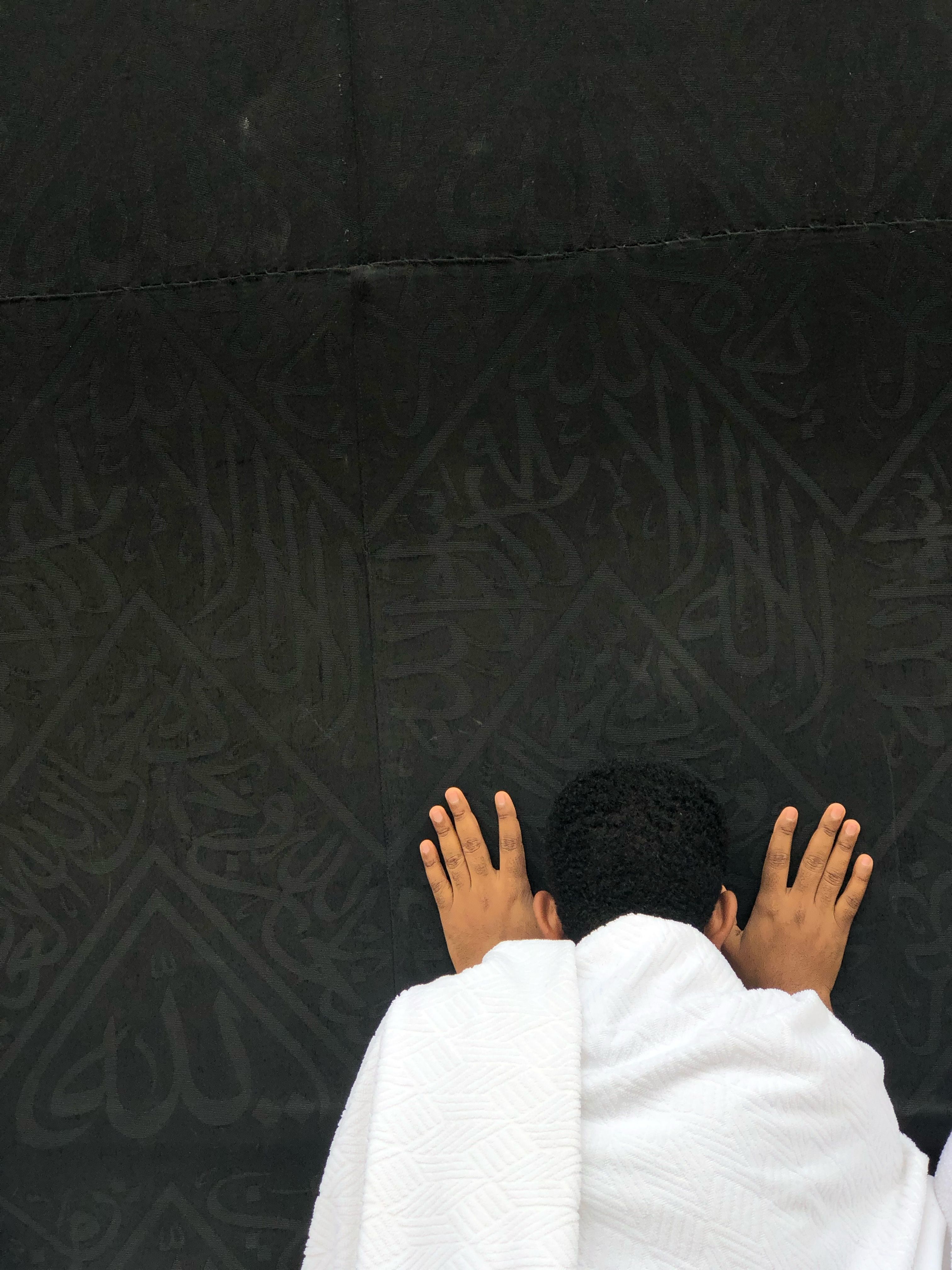 Pilgrims wearing Ihram clothing